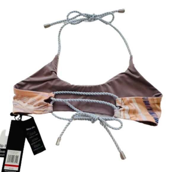 Dolce Vita Bikini Swimsuit Top Cloud Pastel Reversible Halter Bikini Top Size XS - Picture 2 of 11